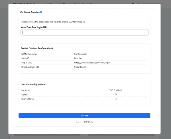 Privakey Config for Dropbox